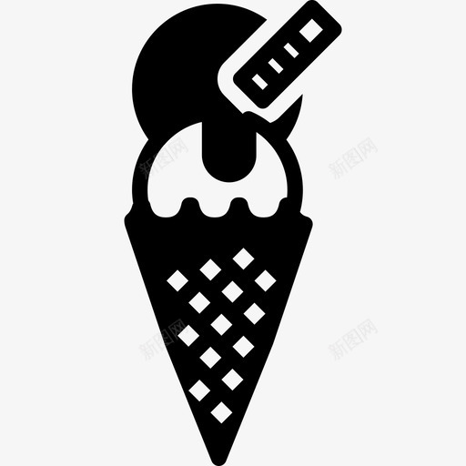 冰淇淋美食收藏填充图标svg_新图网 https://ixintu.com 冰淇淋 填充 美食收藏