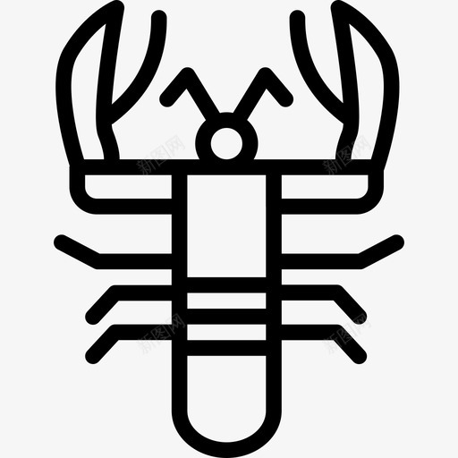 龙虾厨房元素线性图标svg_新图网 https://ixintu.com 厨房元素 线性 龙虾