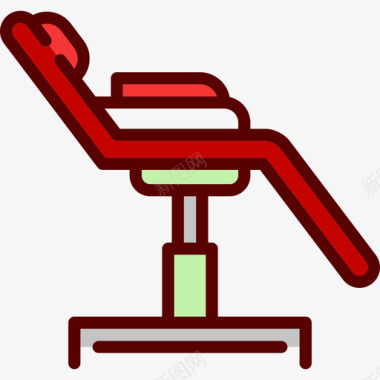 椅子线性颜色纹身工作室元素线性颜色图标图标