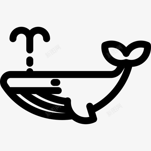 鲸鱼生态偶像直线图标svg_新图网 https://ixintu.com 生态偶像 直线 鲸鱼