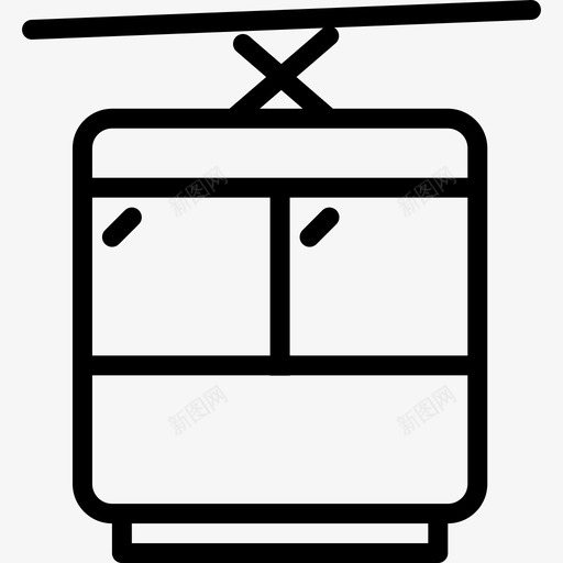 缆车车厢运输装置2直线图标svg_新图网 https://ixintu.com 直线 缆车车厢 运输装置2