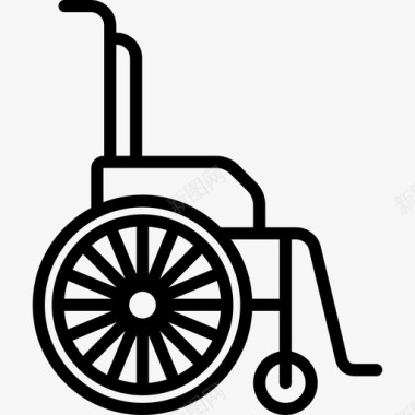 轮椅医院线工艺直线型图标图标