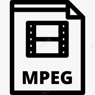 Mpeg文件类型3线性图标图标