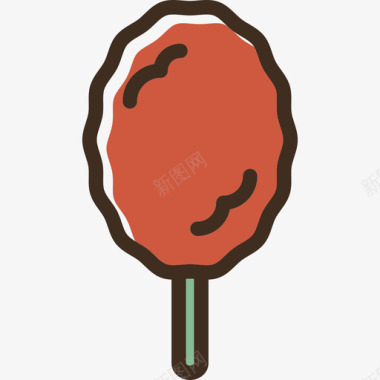 棉花糖食品线性颜色食品套装图标图标