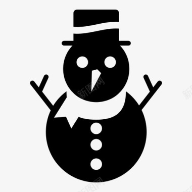 雪人圣诞节帽子图标图标