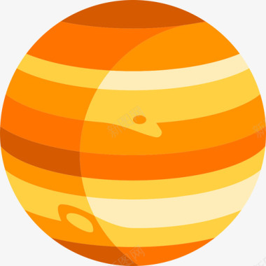 木星太空元素平的图标图标