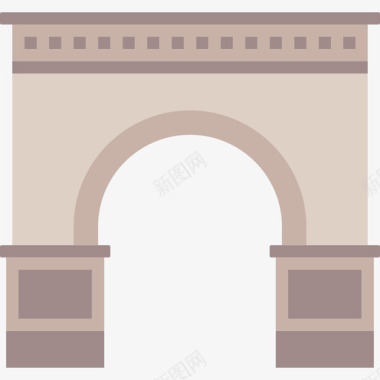拱门城市元素系列平面图标图标