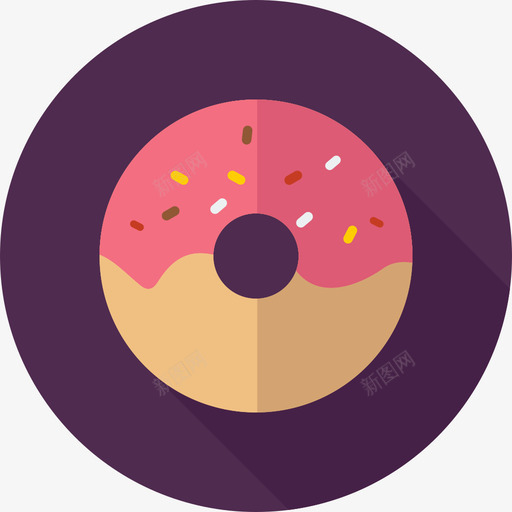 甜甜圈圆形彩色食品扁平图标svg_新图网 https://ixintu.com 圆形彩色食品 扁平 甜甜圈