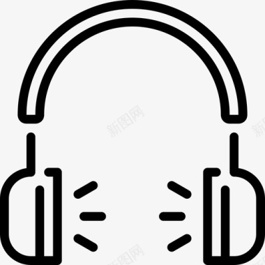 耳机音乐3线性图标图标