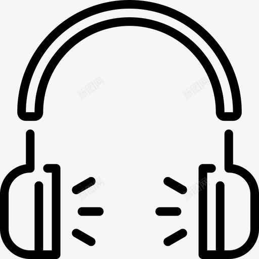 耳机音乐3线性图标svg_新图网 https://ixintu.com 线性 耳机 音乐3