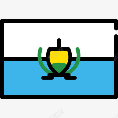 圣马力诺旗帜收藏长方形图标图标