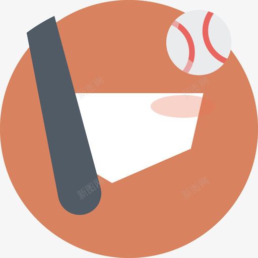 棒球运动彩色运动元素图标svg_新图网 https://ixintu.com 彩色运动元素 棒球 运动