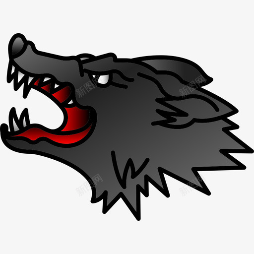 狼动物纹身图标svg_新图网 https://ixintu.com 动物 狼 纹身
