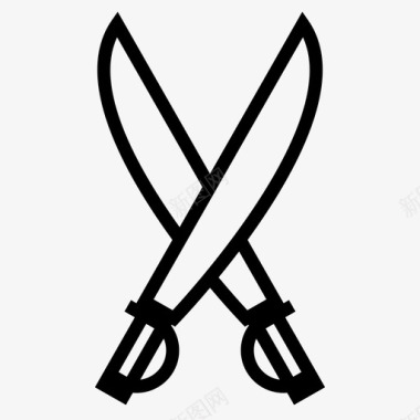 刀十字剑军刀图标图标
