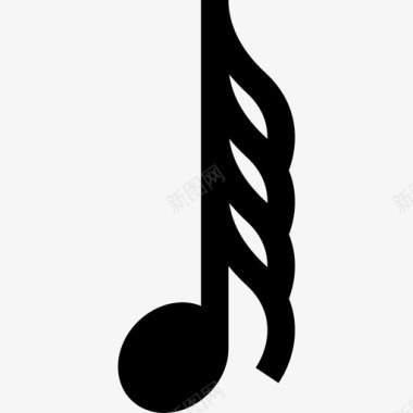 六十四音符音乐音乐符号和注释图标图标
