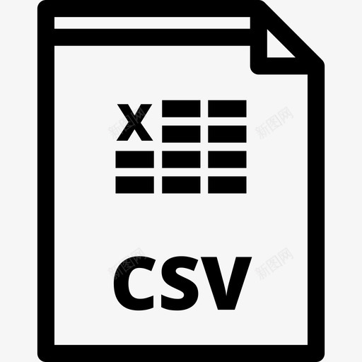 Csv文件类型3线性图标svg_新图网 https://ixintu.com Csv 文件类型3 线性