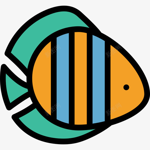 鱼海洋生物线颜色线颜色图标svg_新图网 https://ixintu.com 海洋生物线颜色 线颜色 鱼