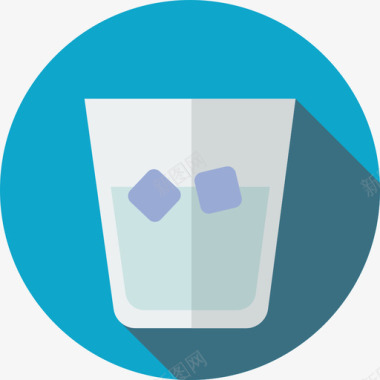 水玻璃圆形彩色食品平板图标图标