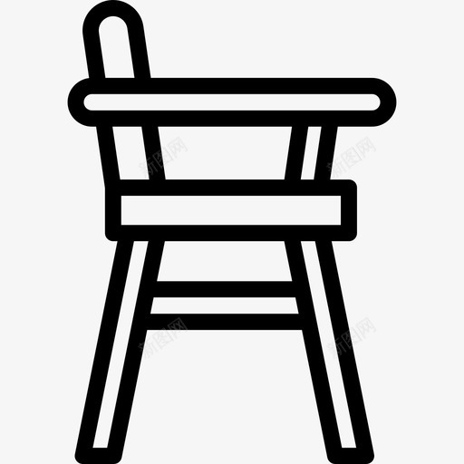 高脚椅儿童元素3直线型图标svg_新图网 https://ixintu.com 儿童元素3 直线型 高脚椅