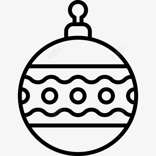 圣诞饰品圣诞球直线型图标svg_新图网 https://ixintu.com 圣诞球 圣诞饰品 直线型