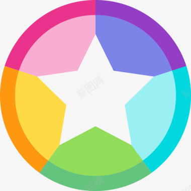星型扁平型图标图标