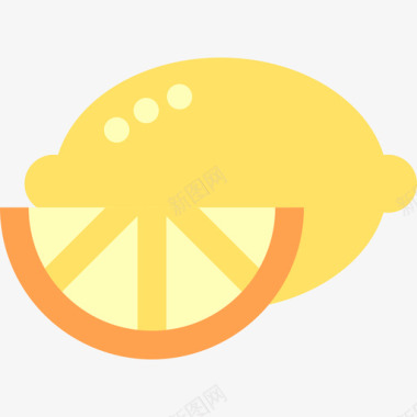 柠檬食品和餐厅元素扁平图标图标