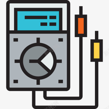 电压表工业2线性颜色图标图标