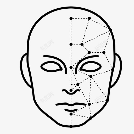 人脸识别认证人脸扫描图标svg_新图网 https://ixintu.com 人脸扫描 人脸识别 技术 认证