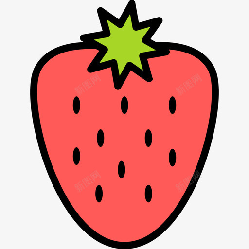 草莓食品水果收藏图标svg_新图网 https://ixintu.com 水果收藏 草莓 食品