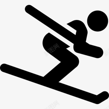滑雪奥运会运动员填充物图标图标
