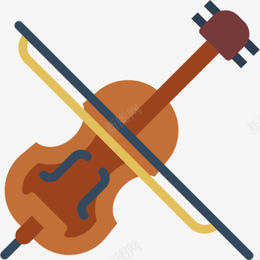 小提琴音乐元素扁平图标图标