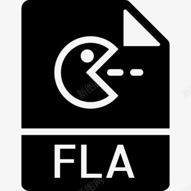 Fla文件类型集填充图标图标