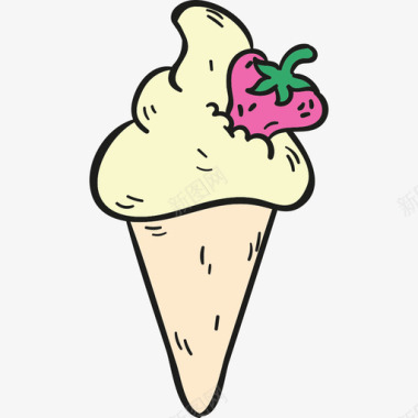 冰淇淋夏日假期彩色图标图标