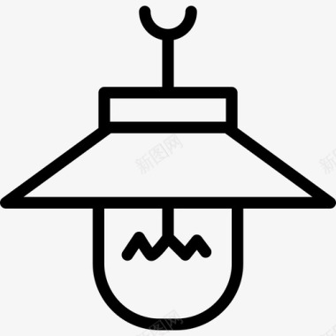 灯具家用和家具元件线性图标图标