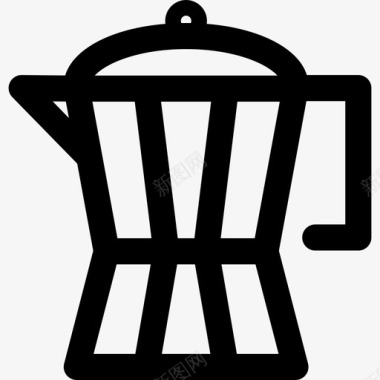 水壶厨房用品直线型图标图标