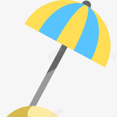 太阳伞夏季套装扁平图标图标