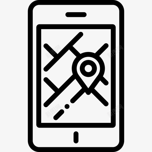 智能手机定位收集线性图标svg_新图网 https://ixintu.com 定位收集 智能手机 线性