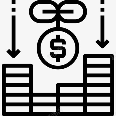 投资银行和金融线性图标图标