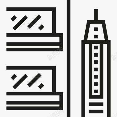Skyscrapler城市3直线型图标图标