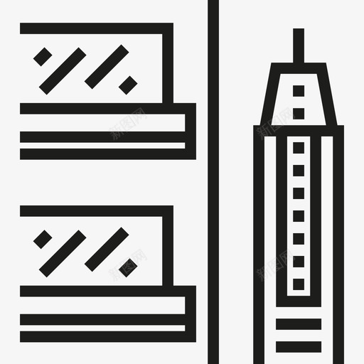Skyscrapler城市3直线型图标svg_新图网 https://ixintu.com Skyscrapler 城市3 直线型