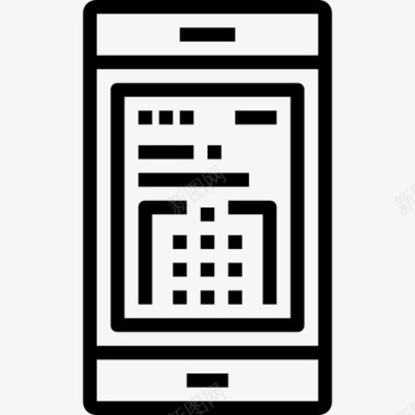 智能手机设备和技术线性图标图标