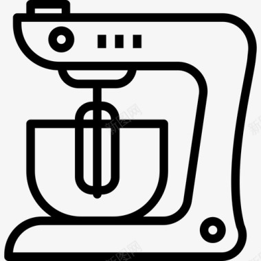 搅拌机厨房用具线性图标图标