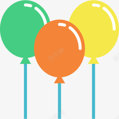 气球彩色巴西元素扁平图标图标