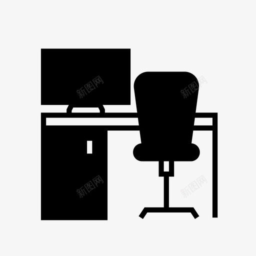 办公椅电脑办公桌图标svg_新图网 https://ixintu.com 办公桌 办公椅 水龙头 电脑