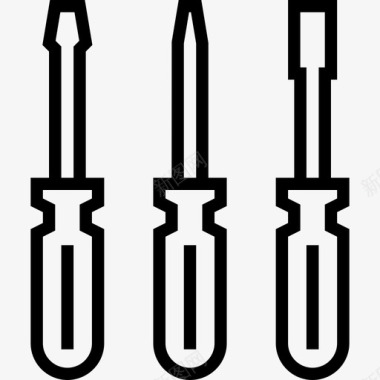 螺丝刀施工工具2线性图标图标