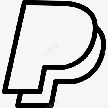 Paypal社交媒体标识线性图标图标