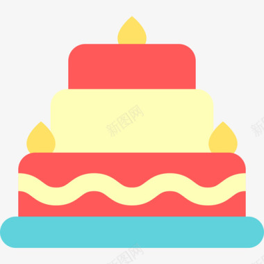 蛋糕食品和餐厅元素扁平图标图标