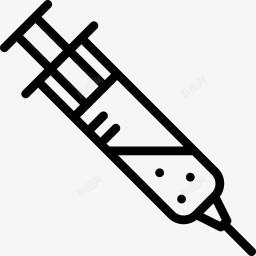 注射器医疗器械2线性图标svg_新图网 https://ixintu.com 医疗器械2 注射器 线性