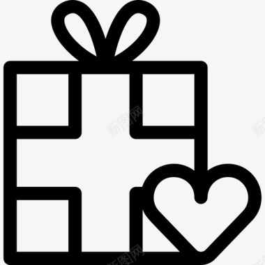 礼品盒慈善3直系图标图标