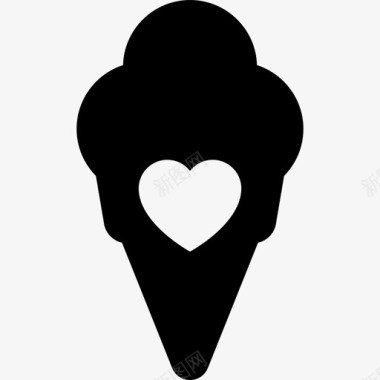 冰淇淋食物爱情和浪漫图标图标